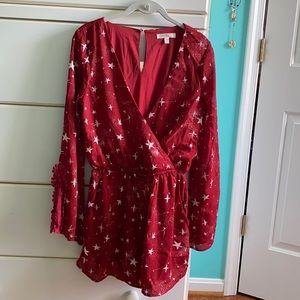 Red and White Stars Romper